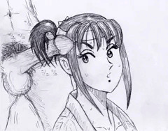 纏ちゃんの髪ですりすり