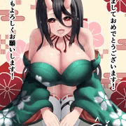 【オリジナル】印(しるし)ちゃんあけおめイラスト
