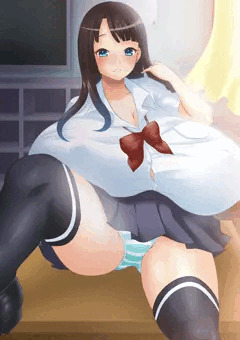 さりげなくパンチラしてくれる超乳JK