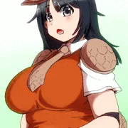 プロテクターに支えられているアルマーちゃんおっぴゃい