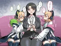 ふたなりモモイとミドリに挟まれる女先生