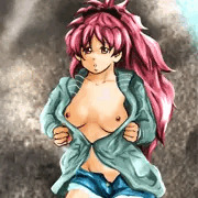 乳と裸を見せる杏子