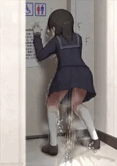 【毎週おしっ娘7】コンビニのトイレ前にて