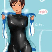 ラバースーツ露出