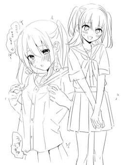 ツーサイドアップ　セーラー服
