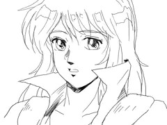 ゴーバリアン　ライラ・スワニー　うろ覚えで描いた線画