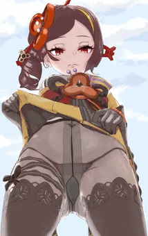 千織　下から覗くとおへそが見えます