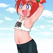 柔軟体操する弾子ちゃん