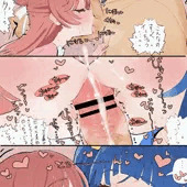 ソラましねっとりダブルフェラで吐精絵
