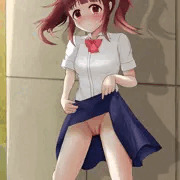 スカートたくし上げ