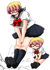 漫画とかでしか見ないブレーキをする女