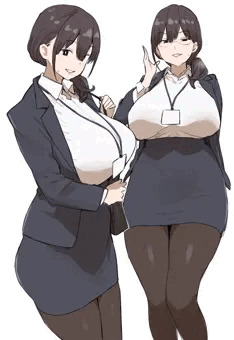 おっぱいが長くてでかそうなOLを描いた