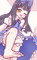 スターサファイアに足で踏んでもらう