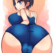 JKちゃんのスク水お尻