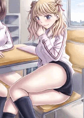 金色髪のあざとい系女子 (白ジャージ＋ブルマ)