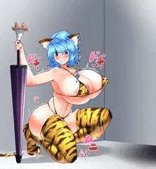 ふたなりトラ柄ビキニ小傘ちゃん