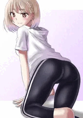 金髪女子とレギンス