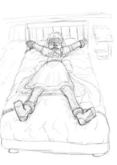 ベッドに拘束されたメイドさん！