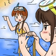 海水浴での羞恥