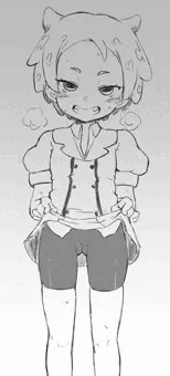スカートの裾を持ち上げて直履きスパッツを見せつけてくるにのちゃん