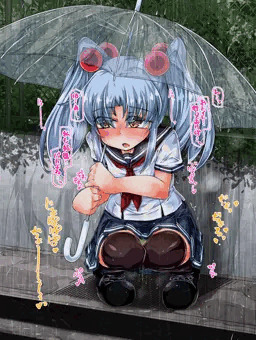 道端にしゃがみこむルリルリ