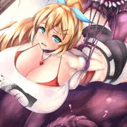 触手に巻かれるマキちゃん