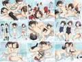 媚薬プールでスク水が溶けた雛娘大乱交