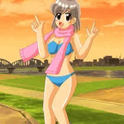 ビキニマフラー娘
