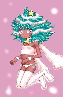 クリスマスツリー風の女の子