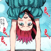 ノーパンで逆立ちを披露するマチュ。