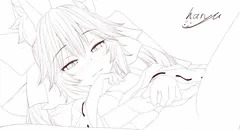 一月はやっぱり巫女服の玉藻ちゃんと一緒に　線画