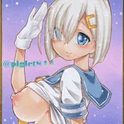 笑顔で敬礼