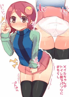 メイルちゃんがトイレ前でおもらし