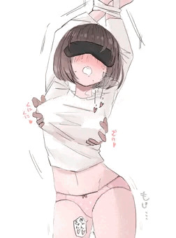 目隠し拘束＋薄手Tシャツの上から乳首責め