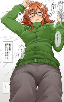 原稿あけに寝落ちした荒木先生にいたずらするらくがき