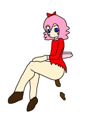 Ribbon Pooping In The White Background 