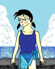 (描き直し）（差分追加）平本幹子ちゃん水着とパレオ（某巨大掲示板においても当て字はお約束）