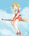 空中機動中の魔法使い娘