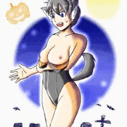 ハロウィン狼娘のポロリ。