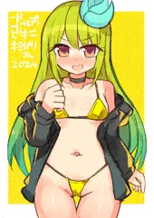金色ビキニのキミドリさんとラブラブえっちシチュ