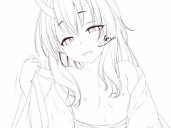 酔ったシュナに襲われる日　線画