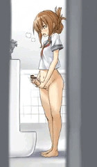 誰もいないと思って男子トイレでオナニーしちゃった電ちゃん