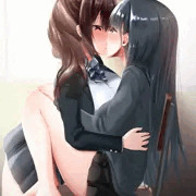 教室の椅子で百合キス