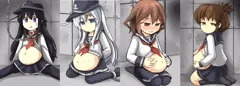 ドックに停留している母艦に改修済みの暁型駆逐艦