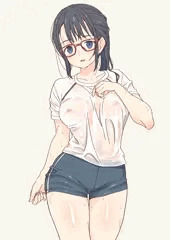 プールに落ちてずぶ濡れ委員長