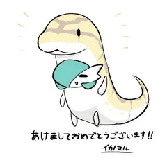 すごい簡単に描いたお年賀絵！