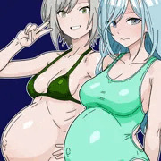 ぼて腹水着_日野森姉妹