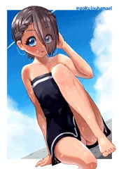 褐色貧乳ワンピース生足紐パンエロカワオリジナルっ子