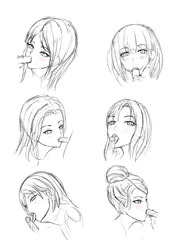 練習落書き　フェラ顔
