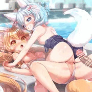【差分5枚】 狼ちゃんの前で食べられちゃう狐さん、、、♥💦